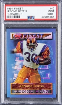 1994 Topps Finest Refractor #42 Jerome Bettis Rookie Card - PSA MINT 9 (OF)